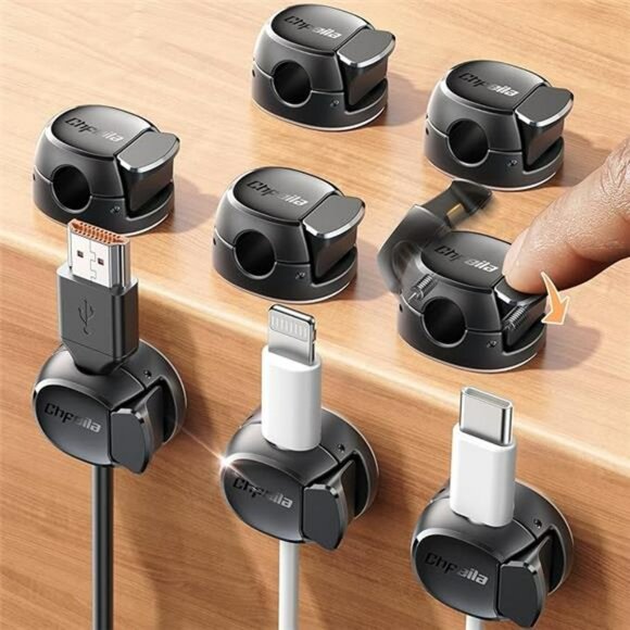 Cord organizer cable clips adhesive wire holder desk charger cord management set - Picture 7 of 7
